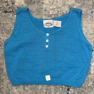 Vintage 80s Helium Sweater Button Vest Women's Size Medium NWT